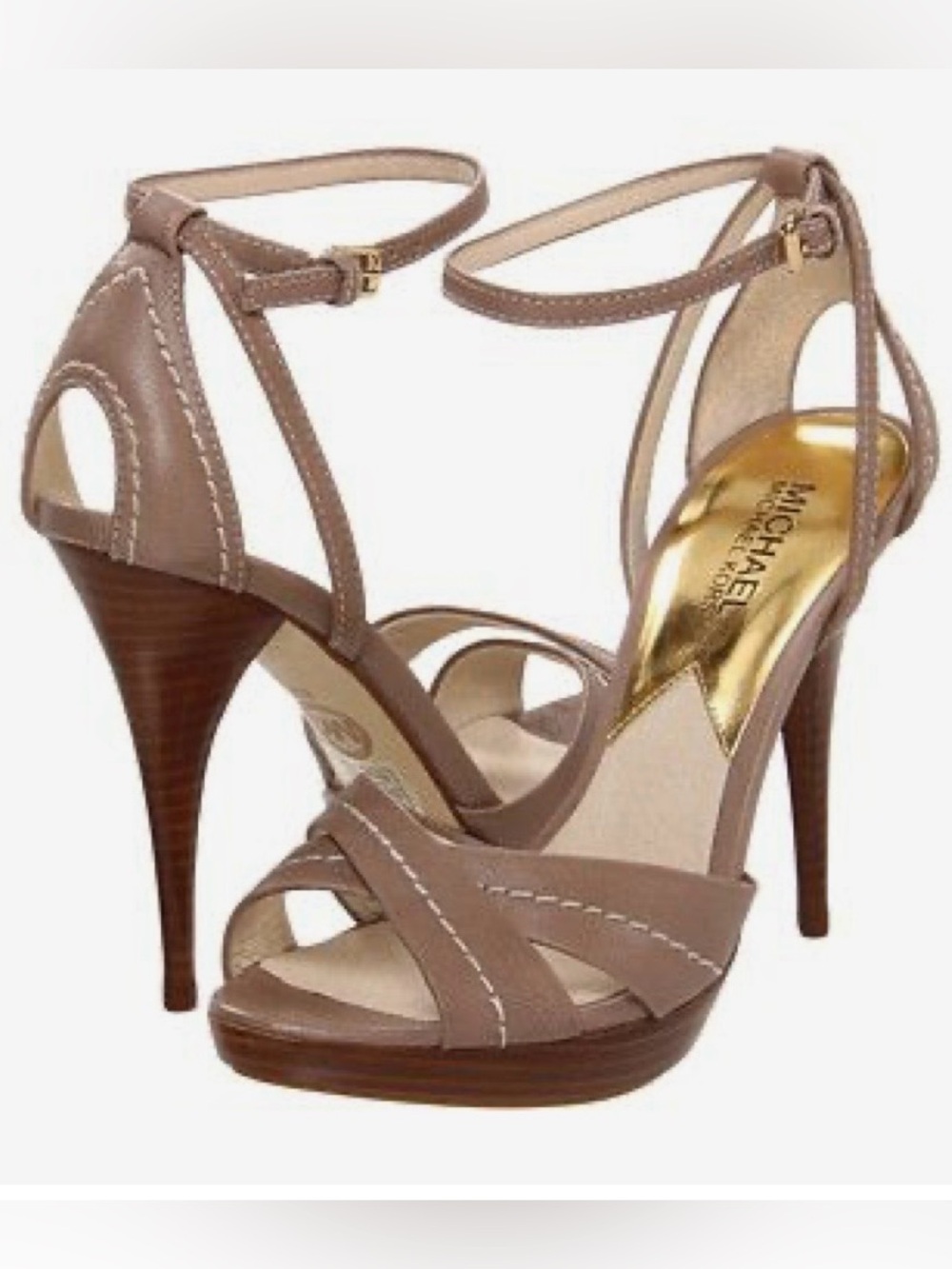 Michael Kors Eleni Platform Heels Dark Dune Size 8